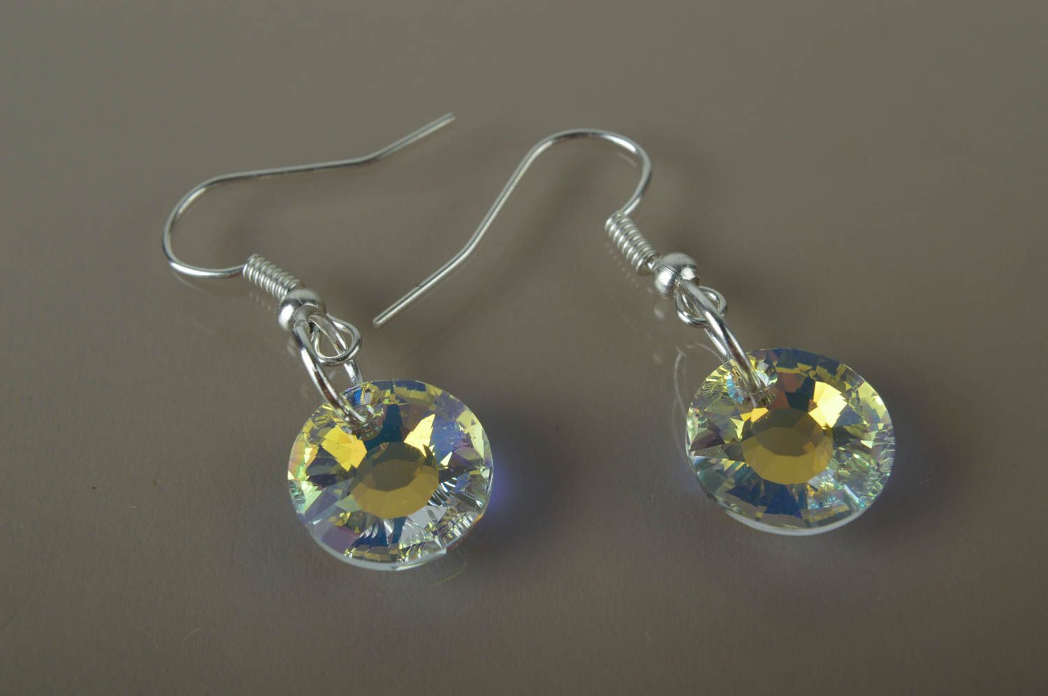 Ohrringe aus Glas handmade Ohrringe Schmuck Ohrhänger gelb Ohrringe für Damen  foto 3