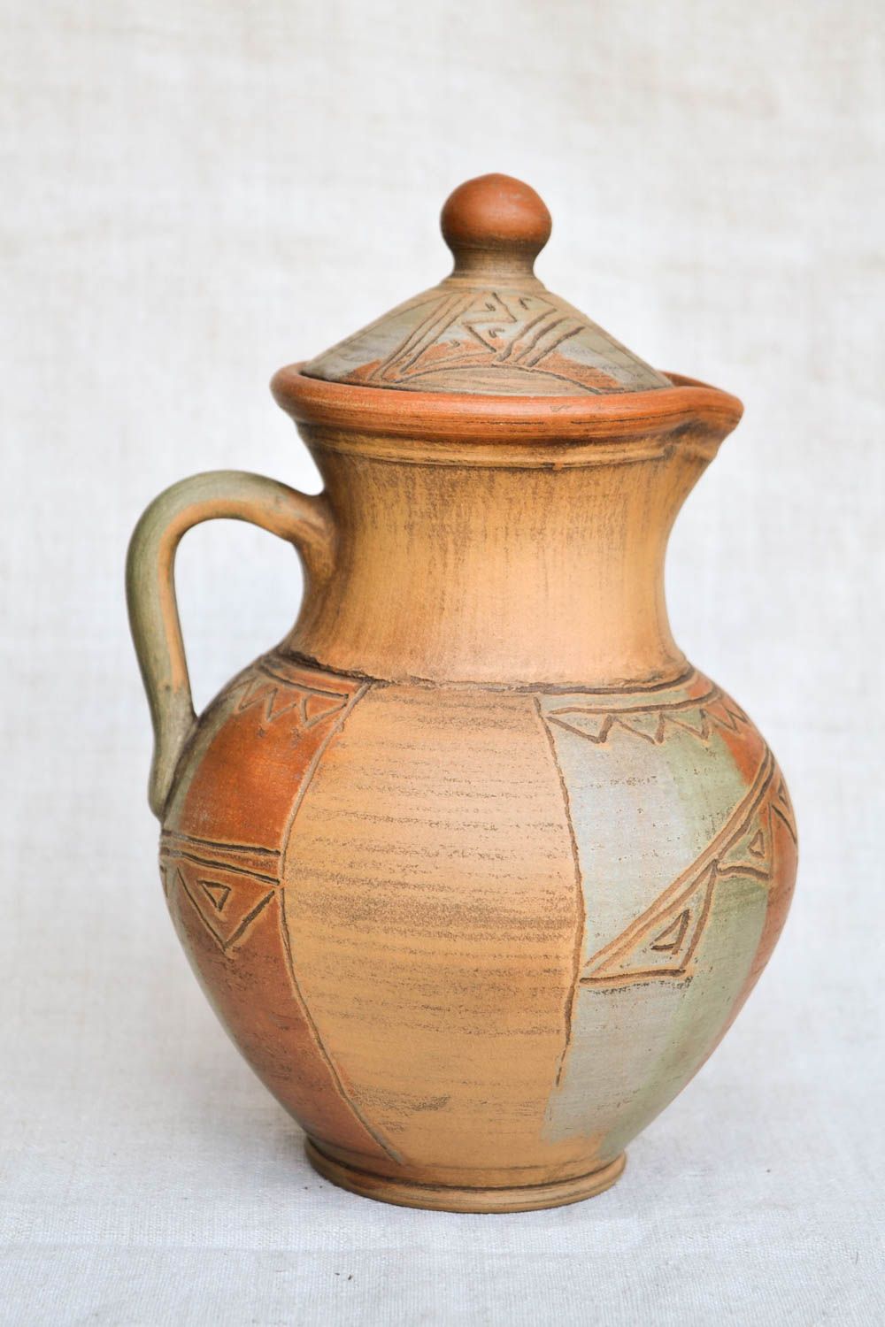Handgemachtes Geschirr Keramik Kanne Geschirr aus Ton Keramik Krug groß foto 4