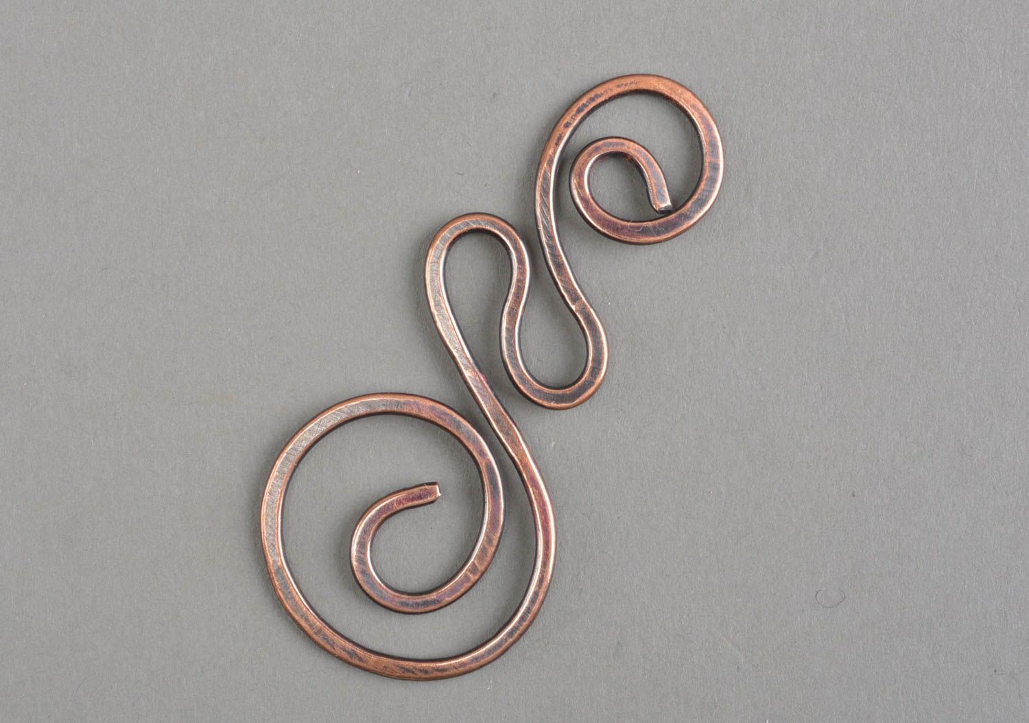 Handmade forged metal pendant designer copper accessory massive jewelry photo 2
