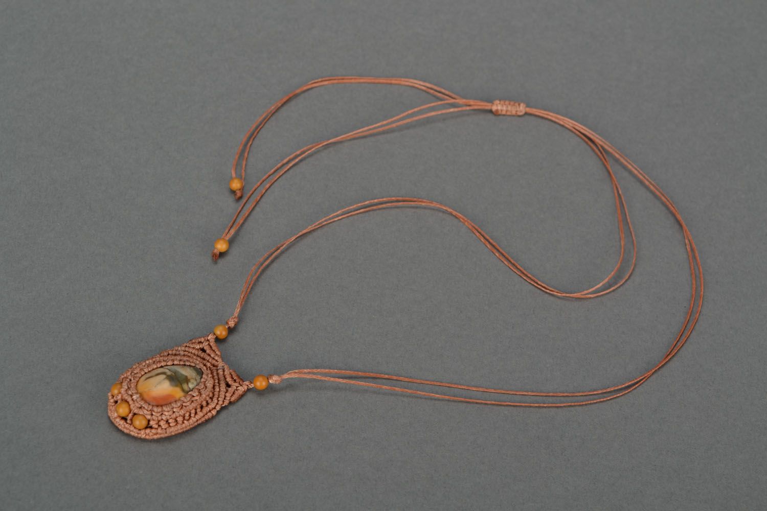 Macrame pendant with jasper stone photo 3