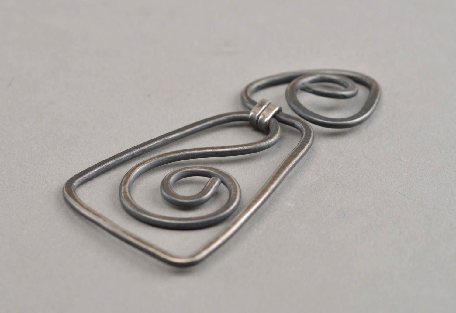 Handmade cute metal pendant stylish designer accessory forged jewelry photo 3