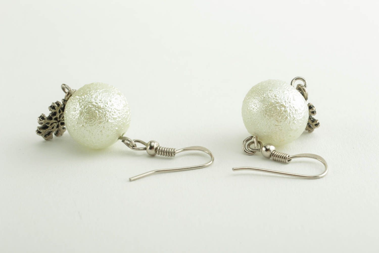 Metal earrings Snowflakes photo 2