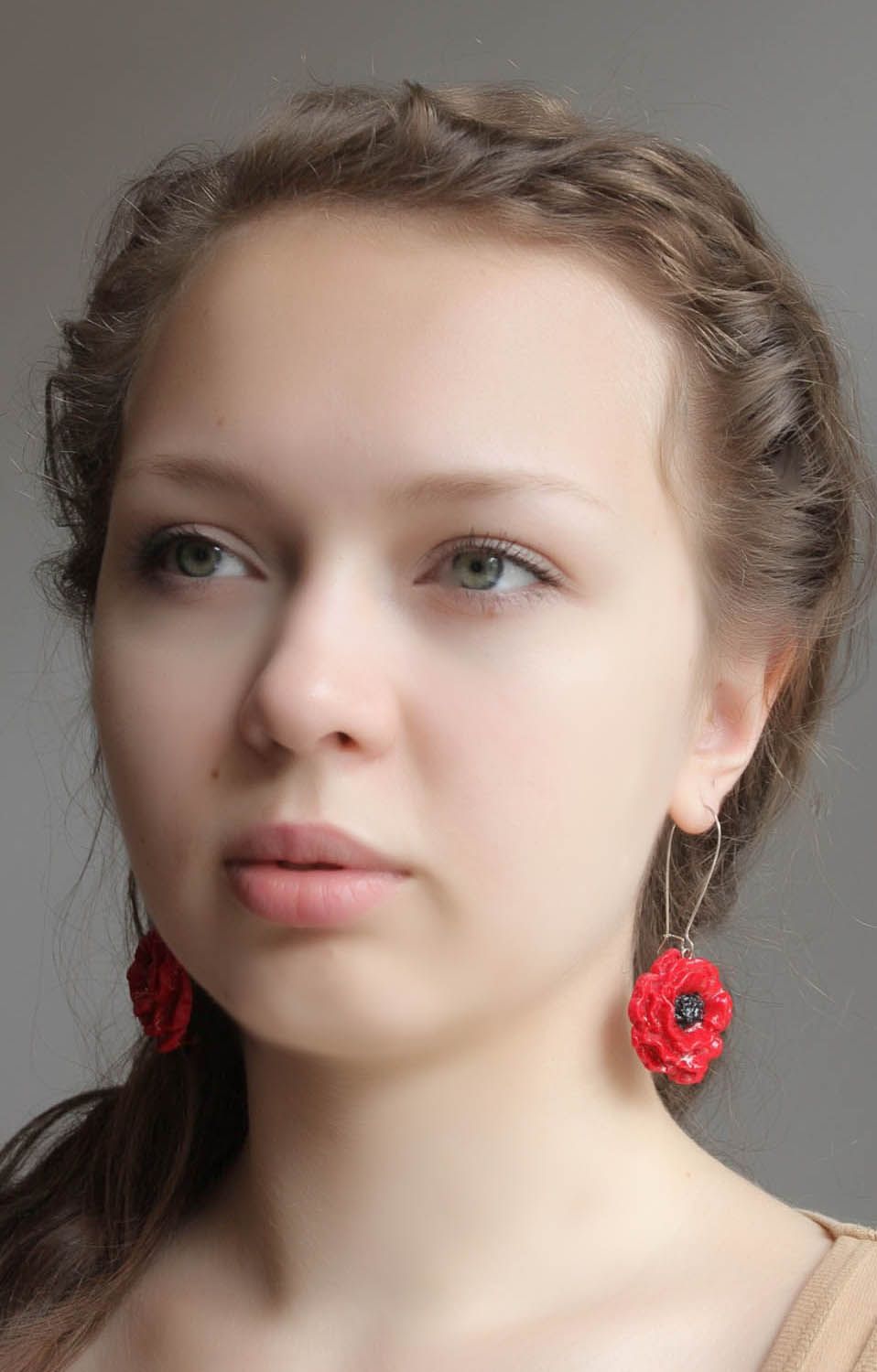 Long poppy earrings photo 1