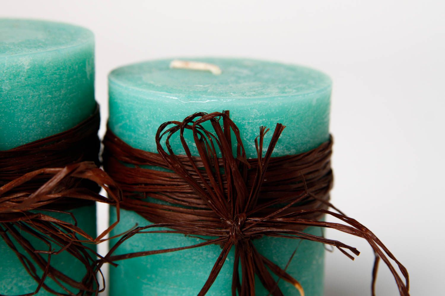 Handmade blaue dekorative Kerzen aus Paraffin Haus Deko Designer Kerzen 2 Stück foto 5