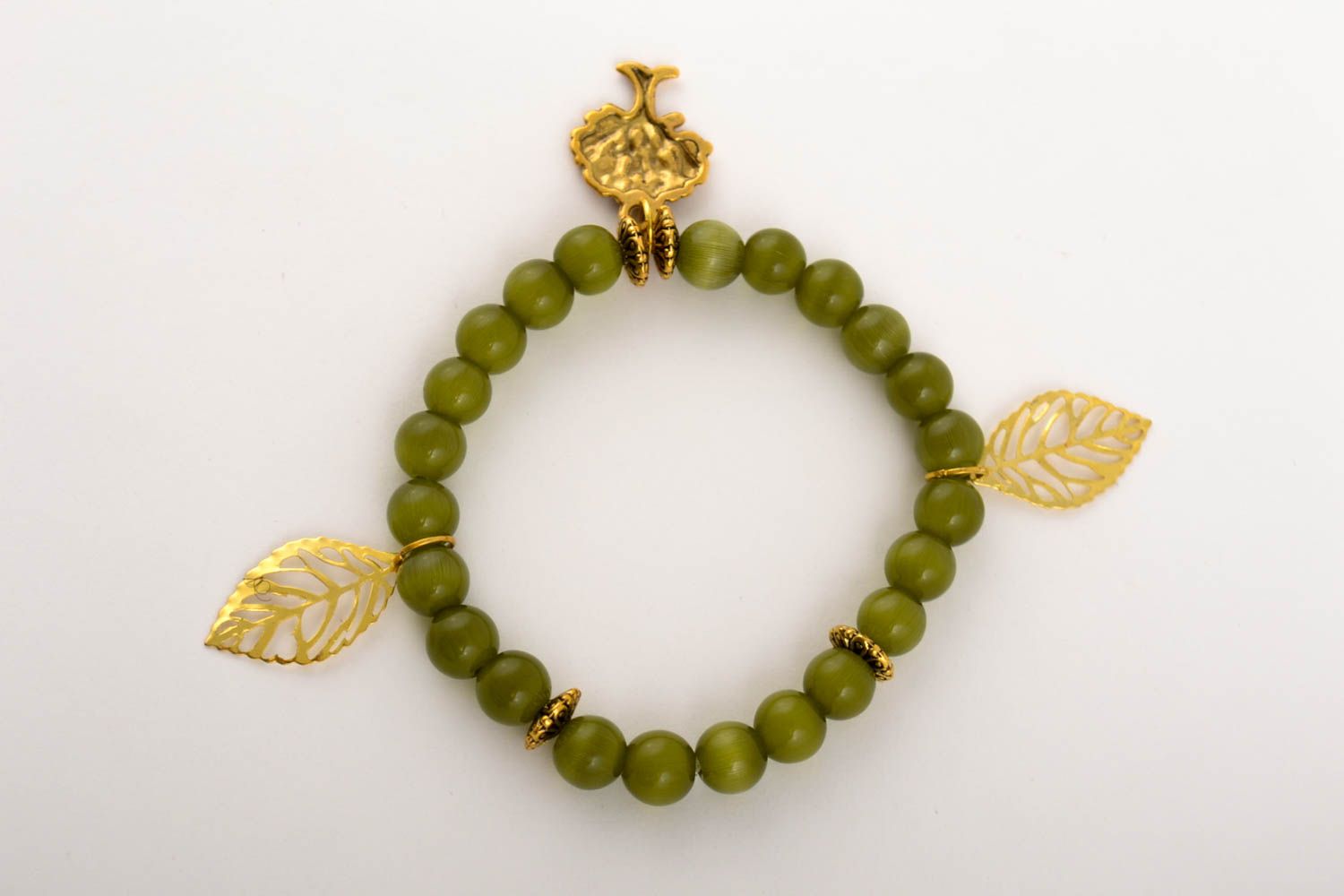 Bracelet perles fait main Bijoux fantaisie vert Accessoire pour femme original photo 5