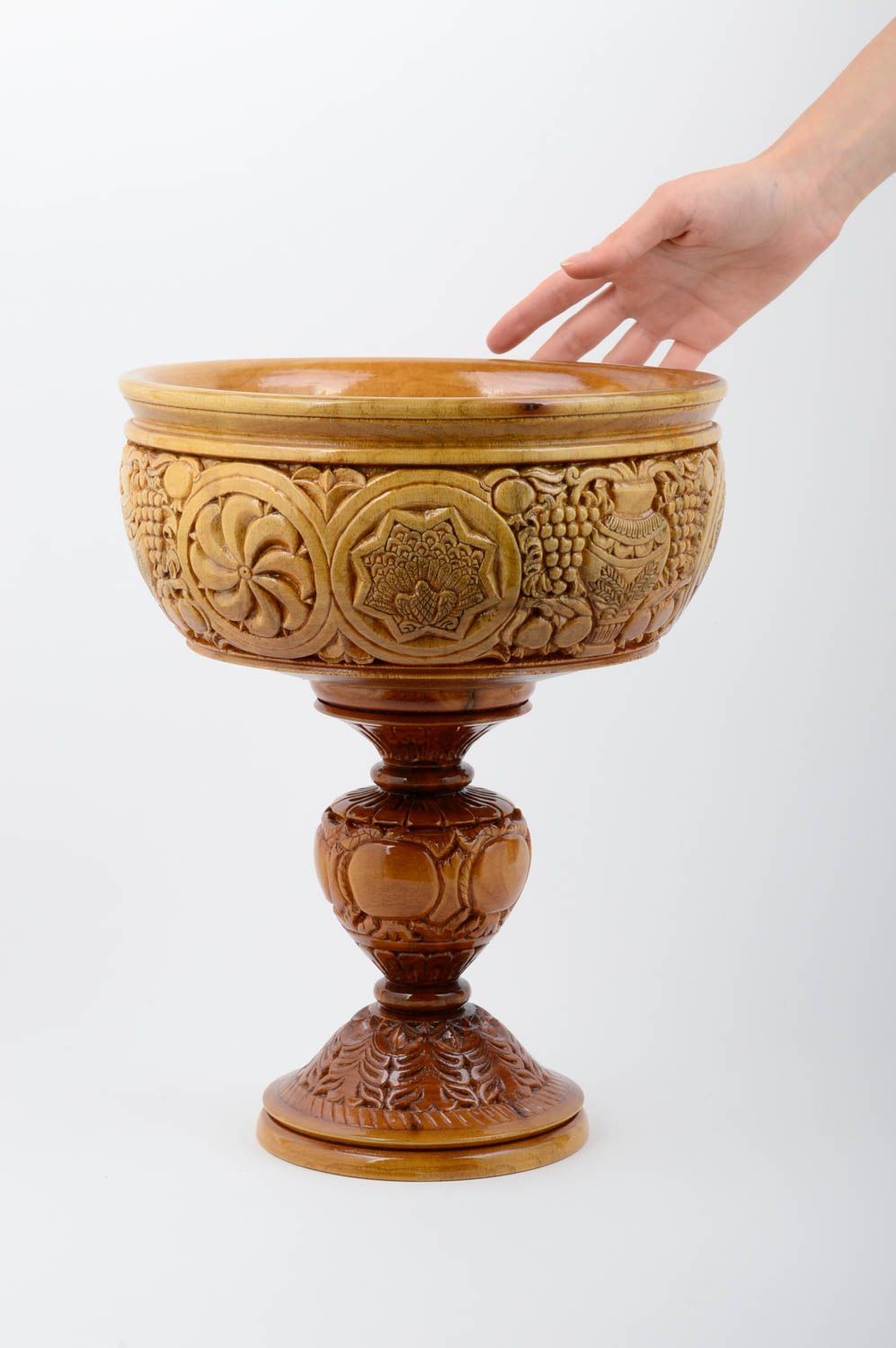 Copa de madera hecha a mano objeto de decoración original regalo original foto 5