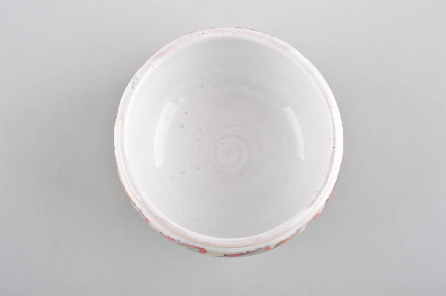 Handmade gemusterte Keramik Schüssel für Suppe Öko Geschirr Schale aus Ton  foto 4