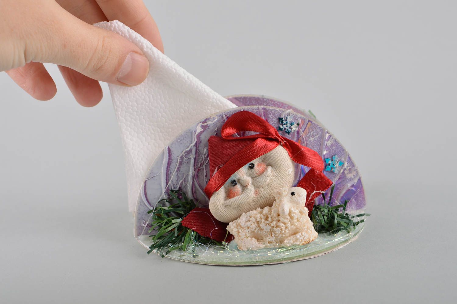 Porte-serviettes en papier de table fait main design hivernal Déco cuisine photo 5