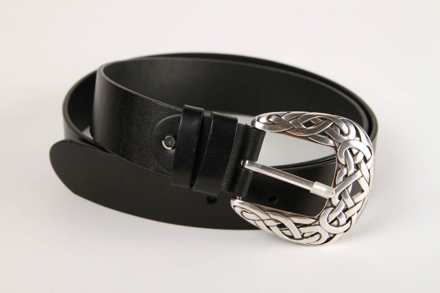 Handmade belt for men leather belt gift ideas unusual belt black belt for men photo 3