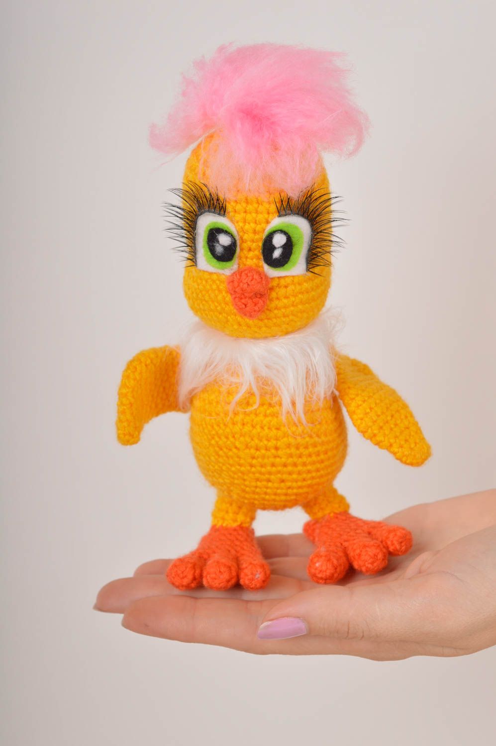 Crocheted chicken toy handmade crocheted toy for babies present for kids photo 5