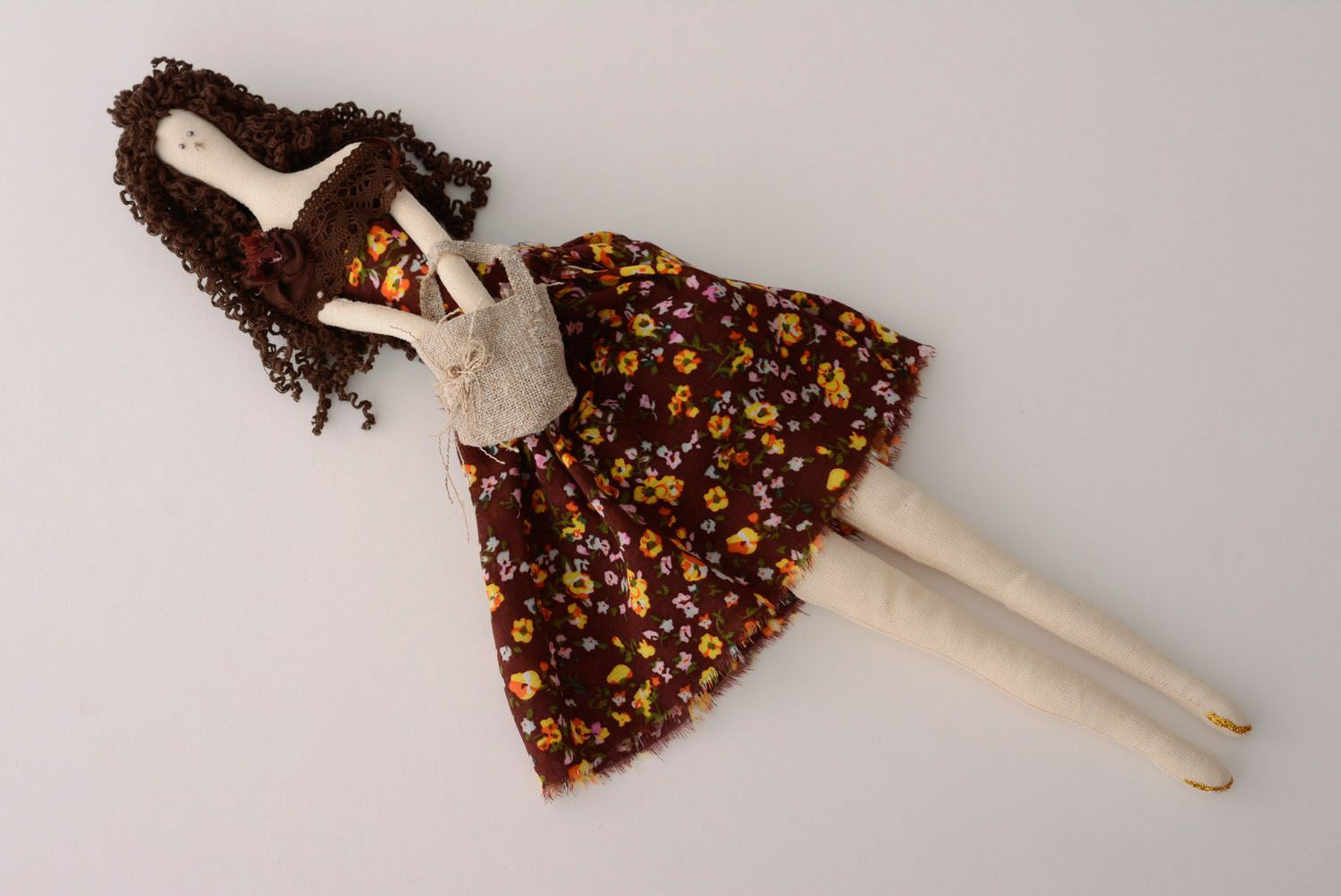 Muñeca de tela decorativa Señorita de café foto 4
