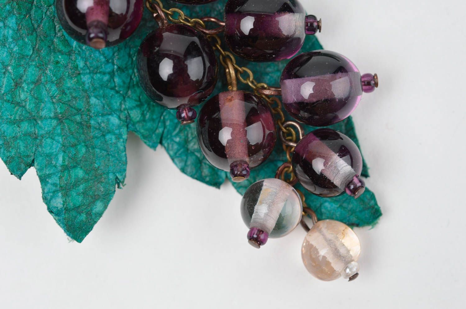Handmade designer glass brooch jewelry present for women vintage brooch photo 5