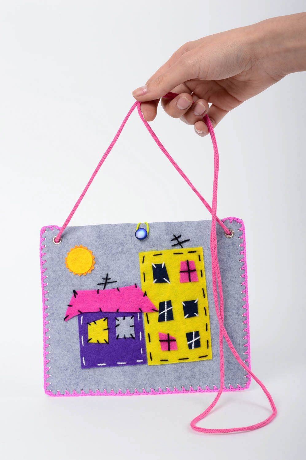 Handmade felt handbag small woolen purse wool accessories clutch bag for kids photo 5