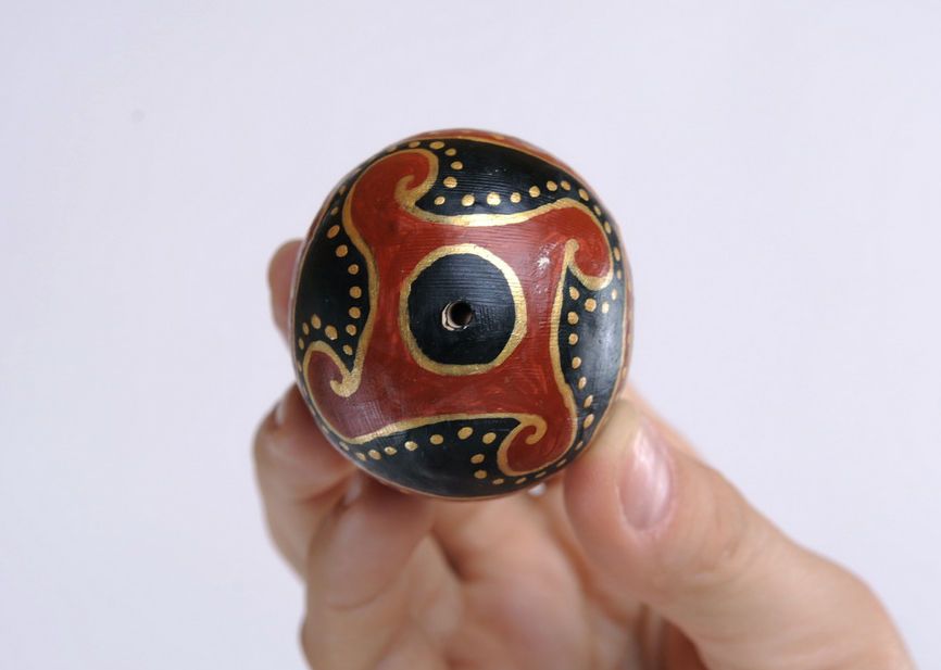 Ovo de cerâmica decorativo foto 4