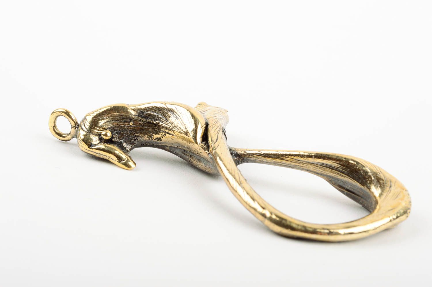 Handmade unusual pendant massive accessories made of brass designer jewelry photo 2