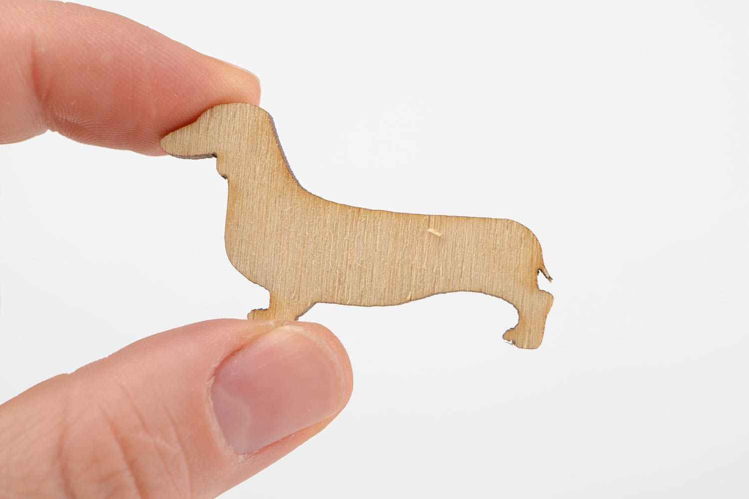 Handgemachte Figur zum Bemalen kleiner Holz Rohling Miniatur Figur Dackel foto 2