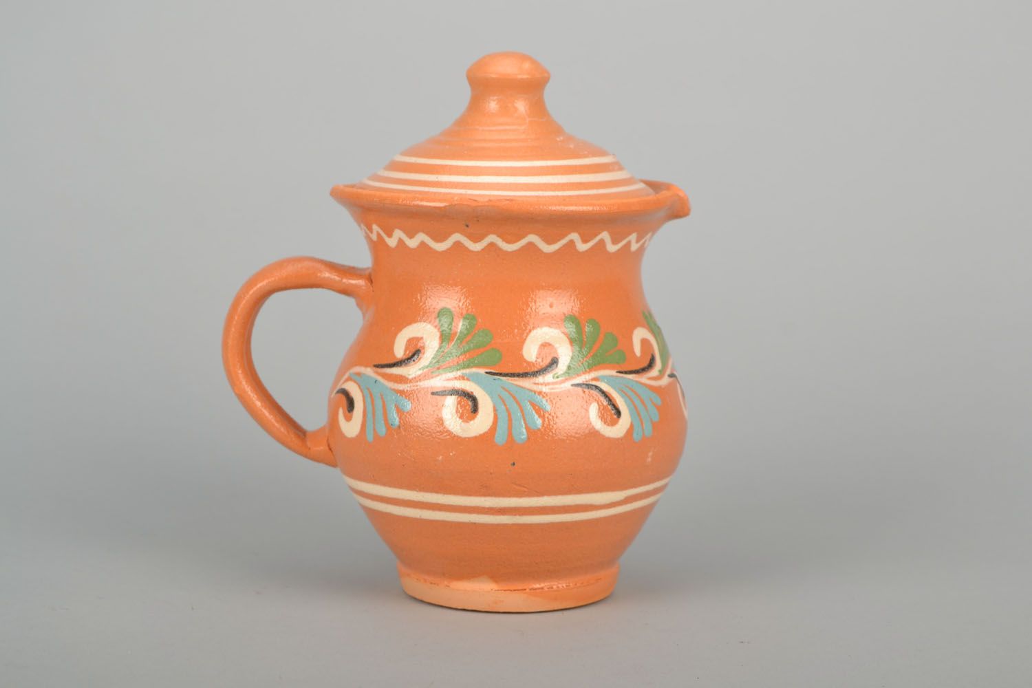 Keramik Milchkanne mit Deckel foto 3
