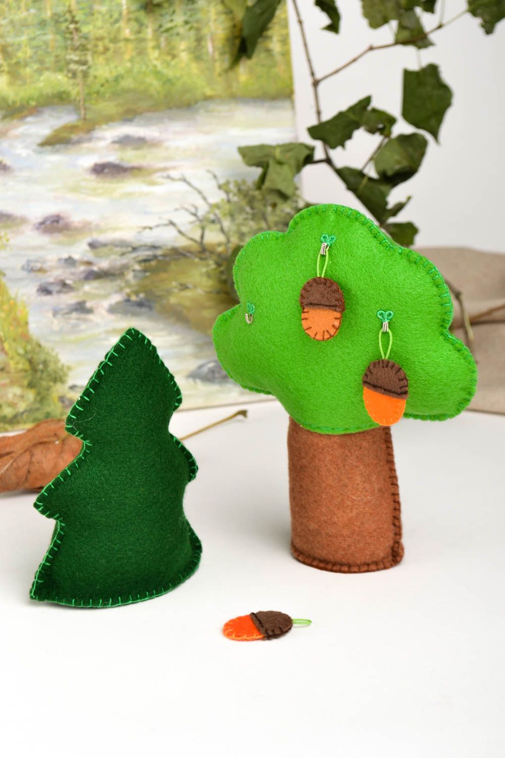 Игрушки ручной работы деревья фетровые игрушки для детей декор для дома фото 1