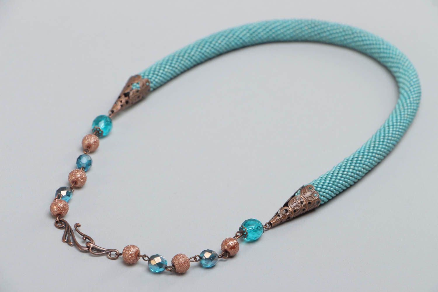 Conjunto de joyas de abalorios y cuentas artesanales collar y pendientes foto 4