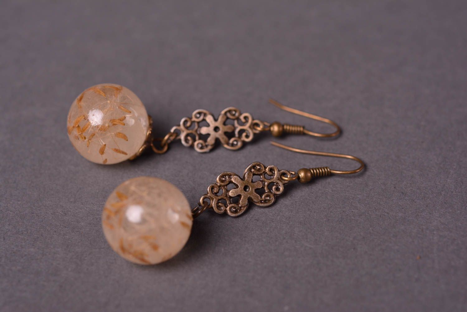 Long handmade flower earrings botanical jewelry designs fashion accessories photo 3