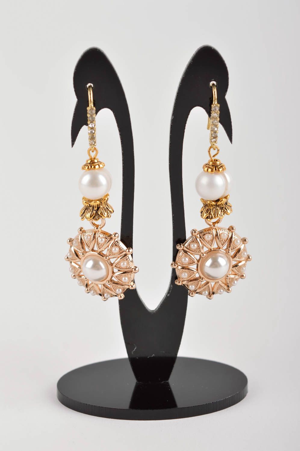 Handmade earrings pearl jewelry dangling earrings fashion accessories for women photo 2