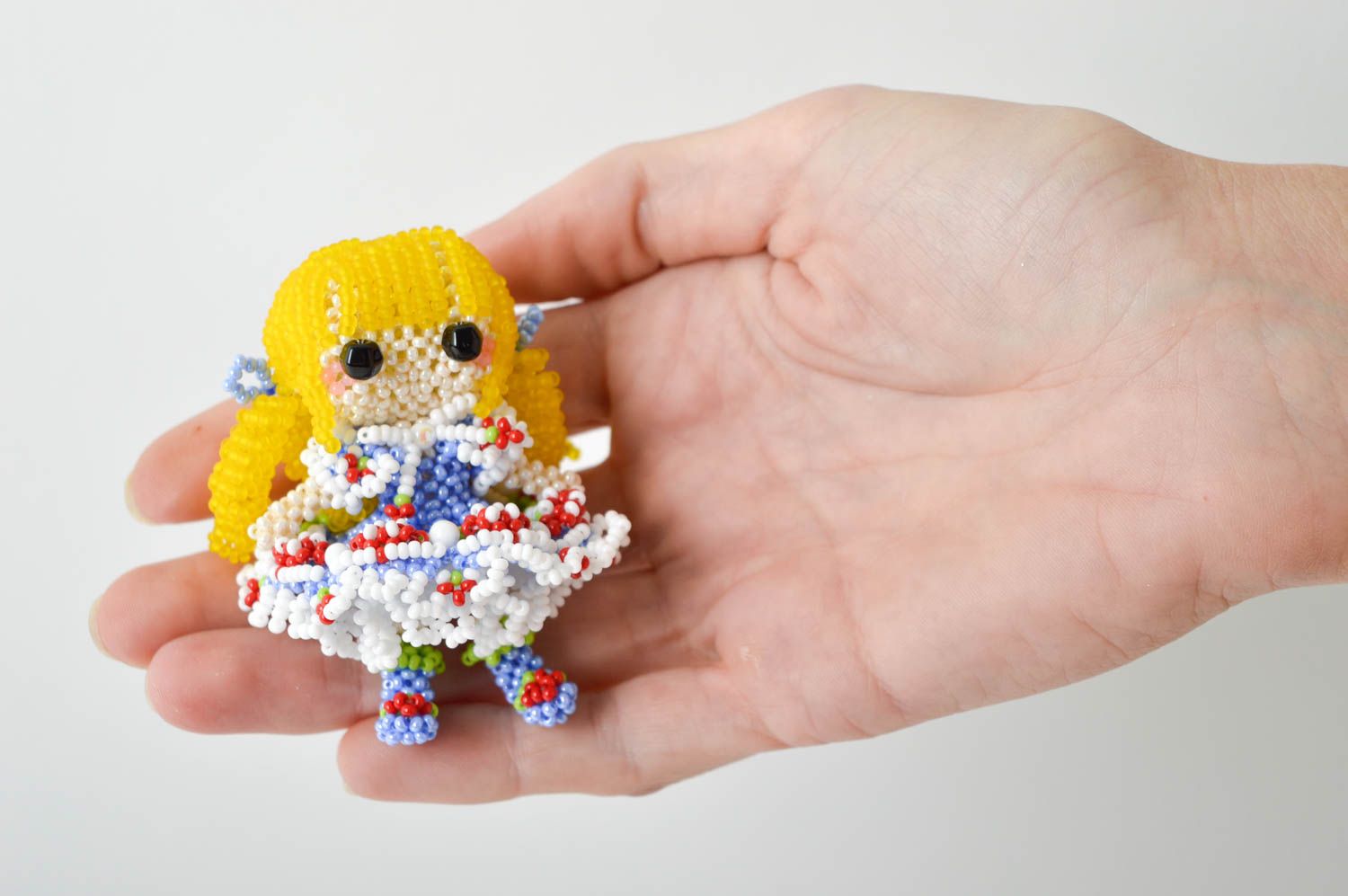 Deko Figur handmade kleine Puppe originelles Geschenk bunt ausgefallen foto 2