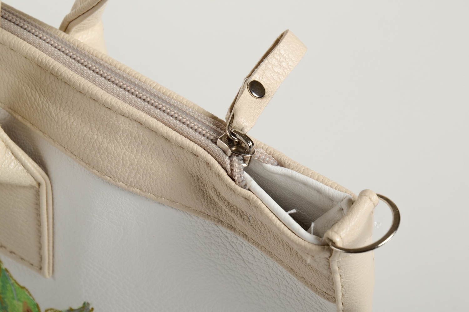 Handmade painted handbag leatherette purse summer accessories stylish handbag photo 3