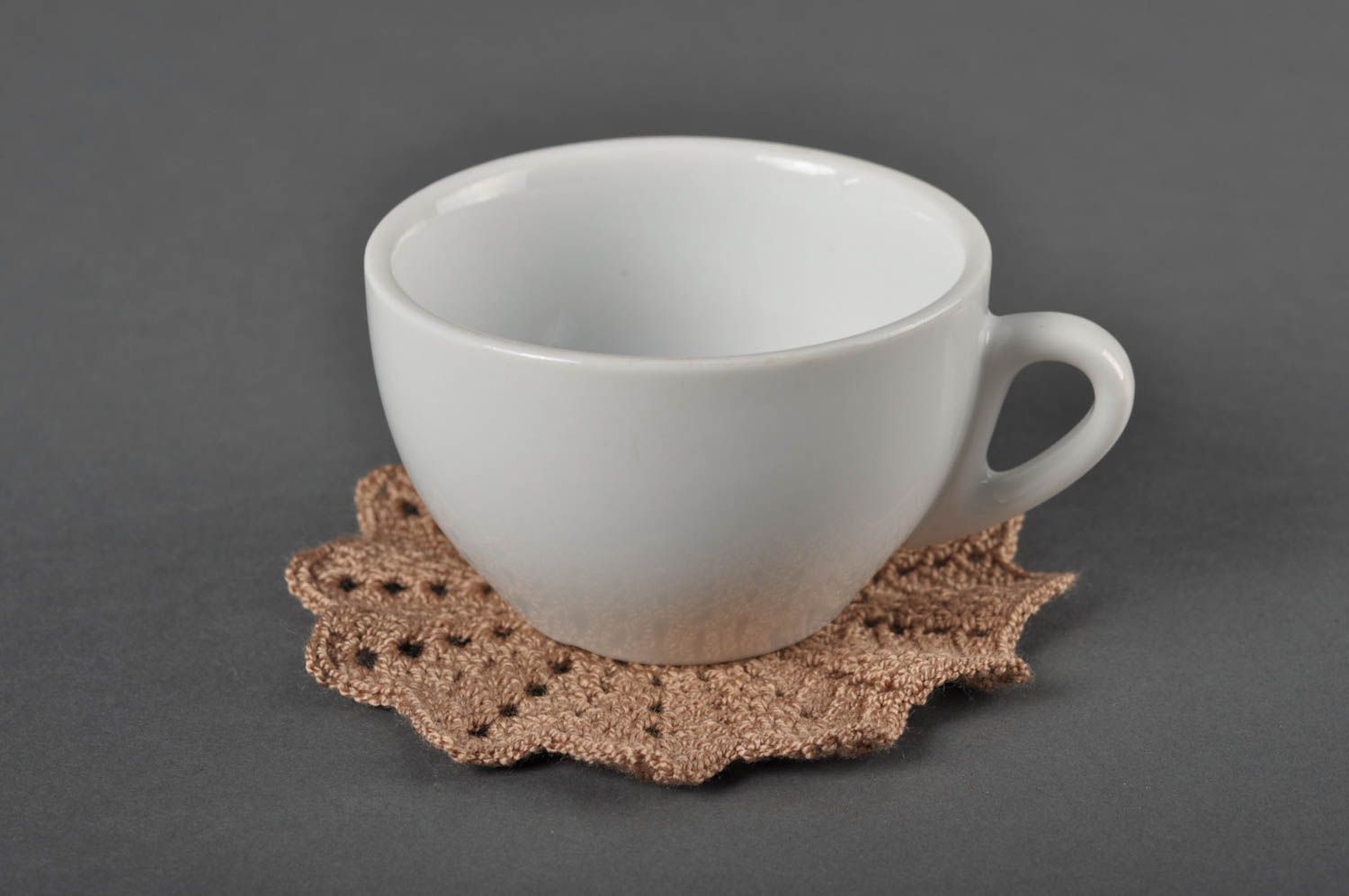 Stand for hot handmade stand cute grey stand for cup woven stand for dishes photo 2