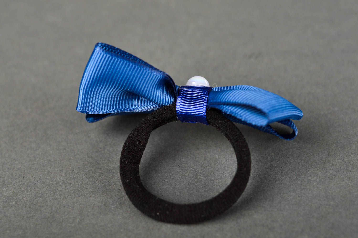 Handmade blue cute hair tie stylish unusual designer hair tie accessory for kids photo 5