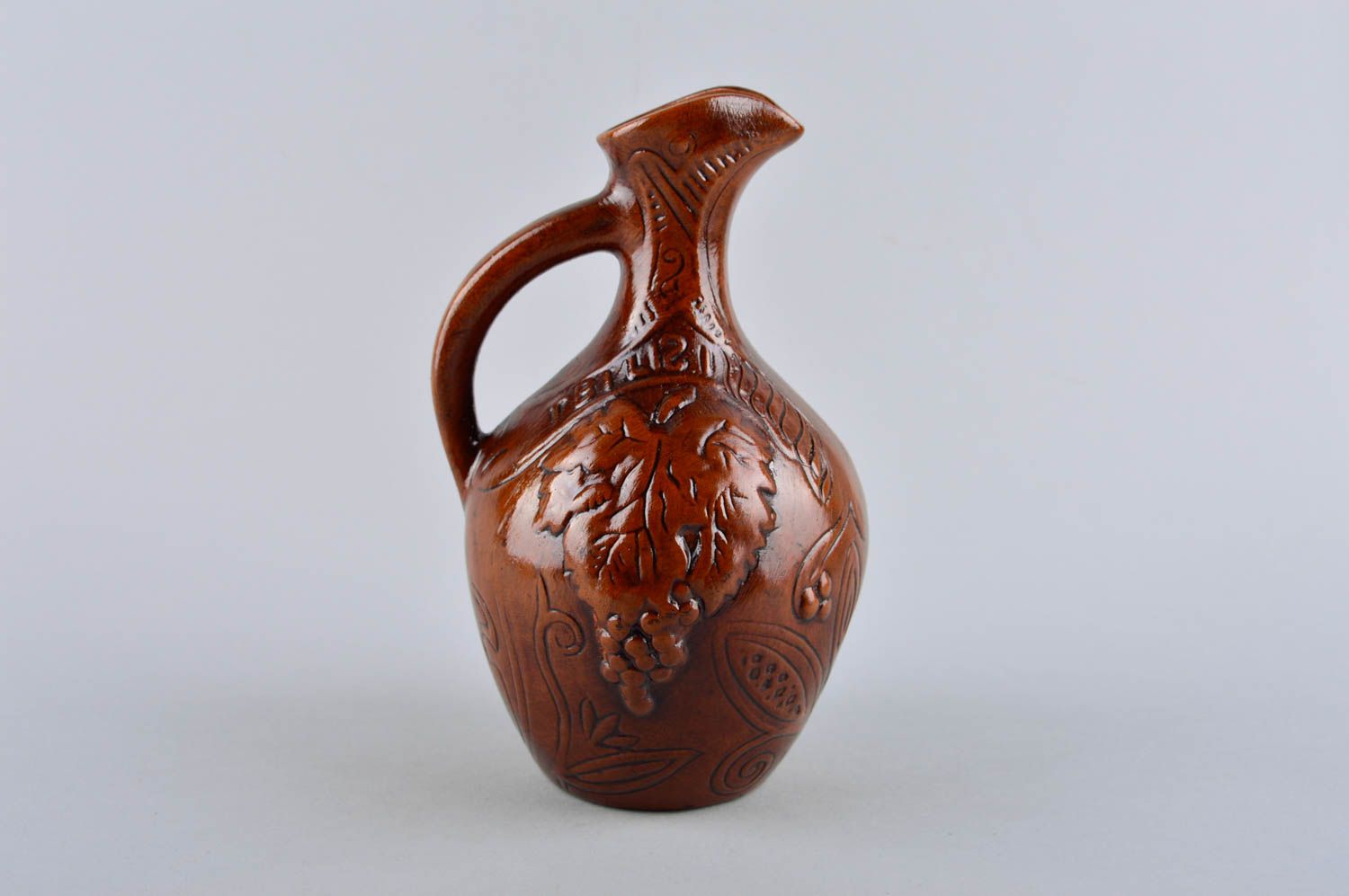 15 oz ceramic glazed white or vodka carafe in brown color 0,8 lb photo 4