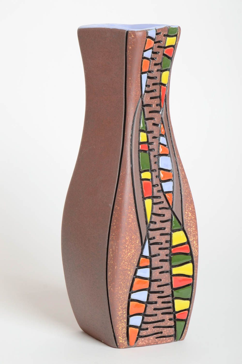 Керамическая ваза для цветов сувенир ручной работы декор для дома красивая ваза фото 2