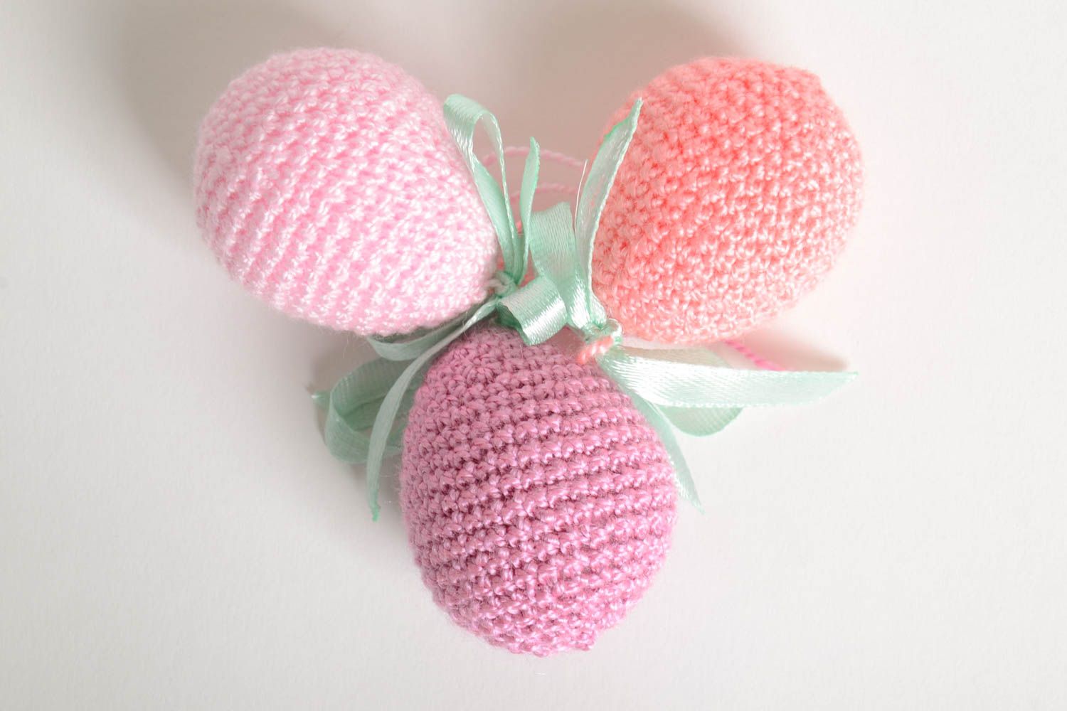 Beautiful handmade crochet Easter egg Easter decoration 3 pieces gift ideas photo 4
