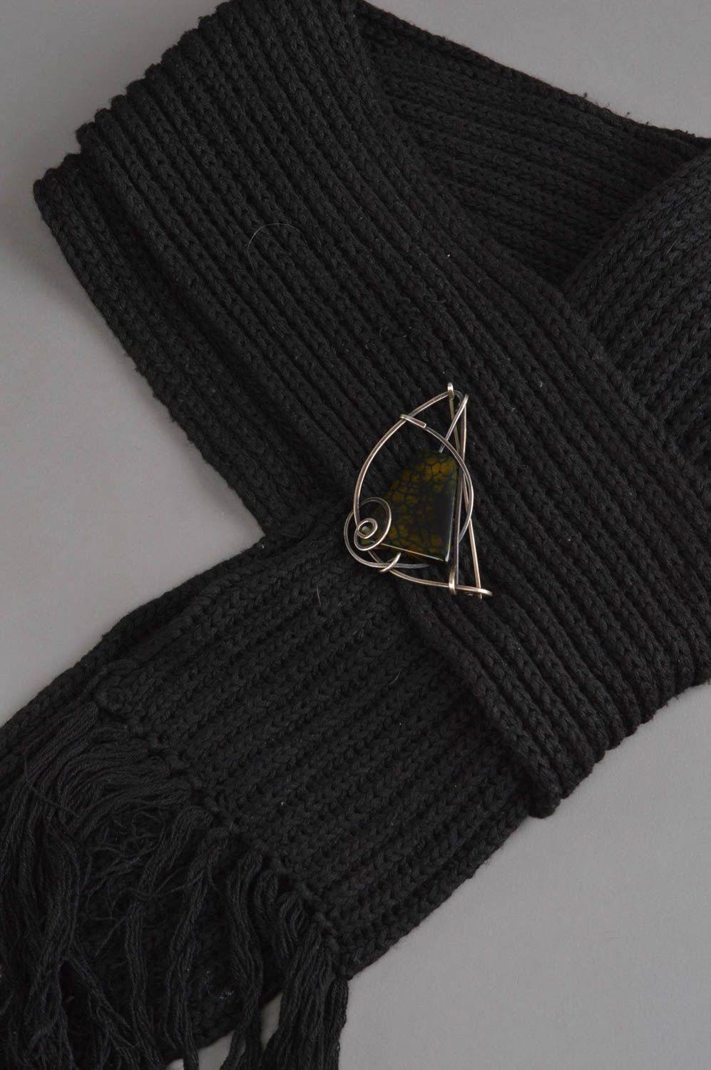 Handmade metal brooch pin designer jewelry gift idea for women  photo 1