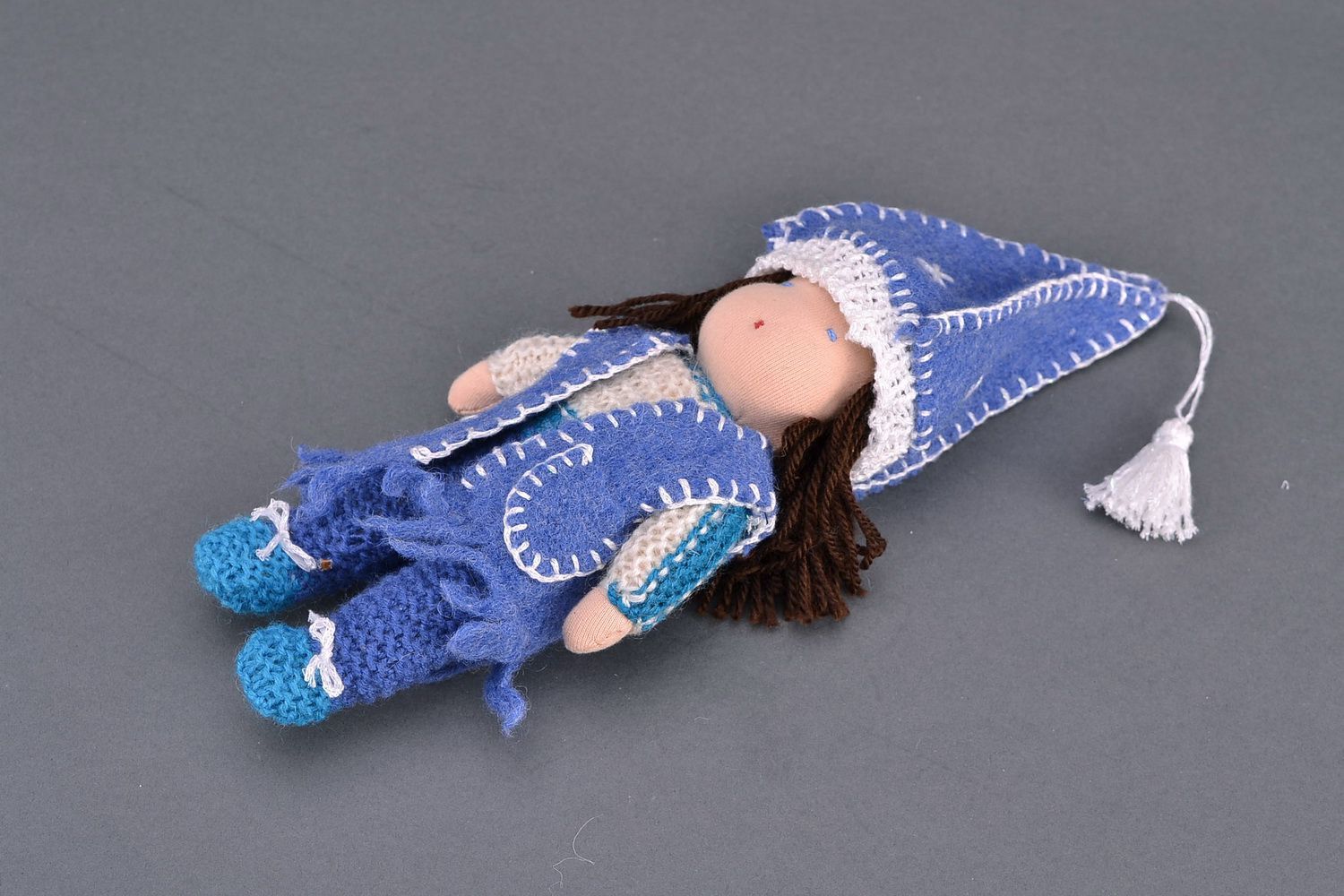 Wool knitted doll photo 2
