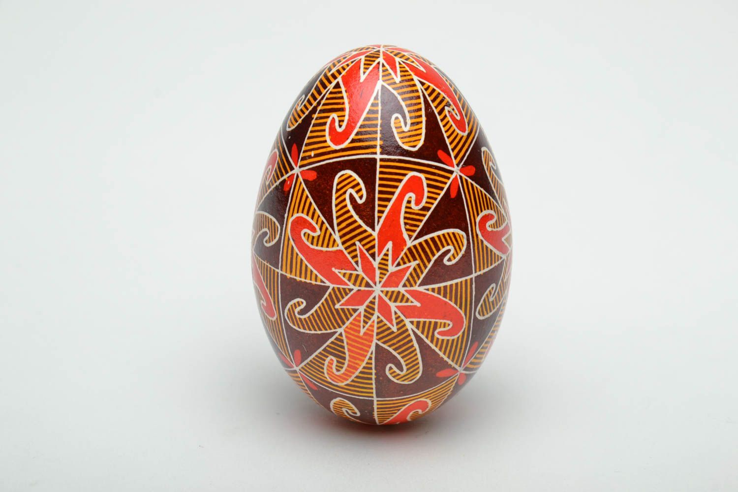 Ethnic painted goose egg with symbolics photo 2