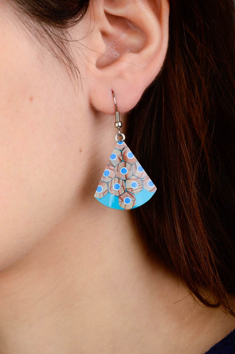Handmade earrings stylish earrings womens accessories wood jewelry cool gifts photo 2