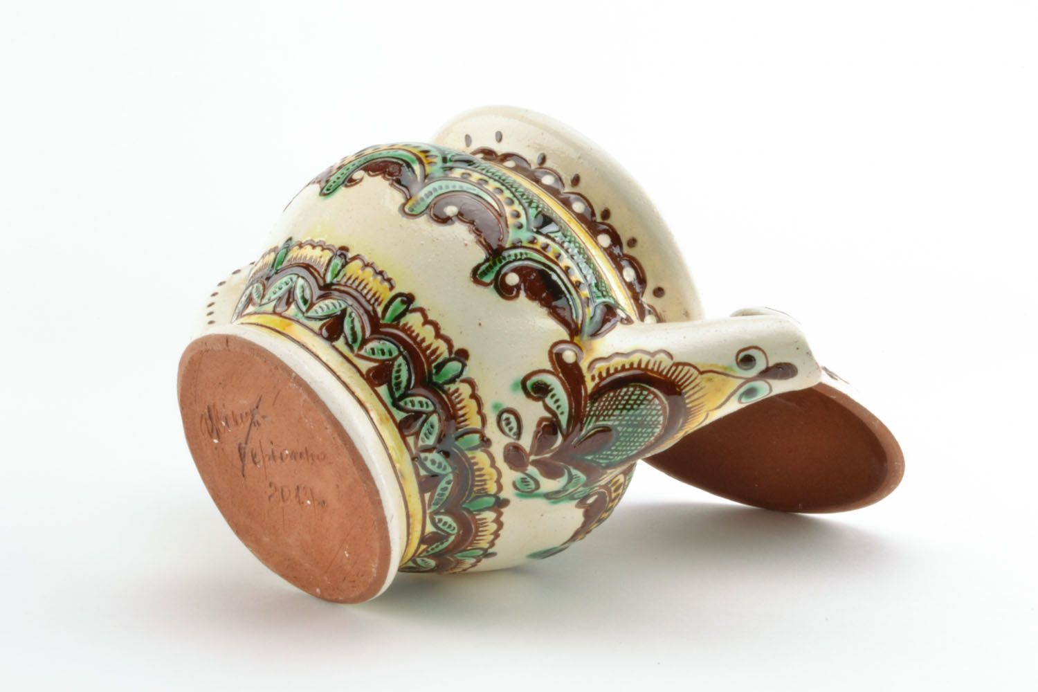 Bule de cerâmica artesanal decorativo  foto 5