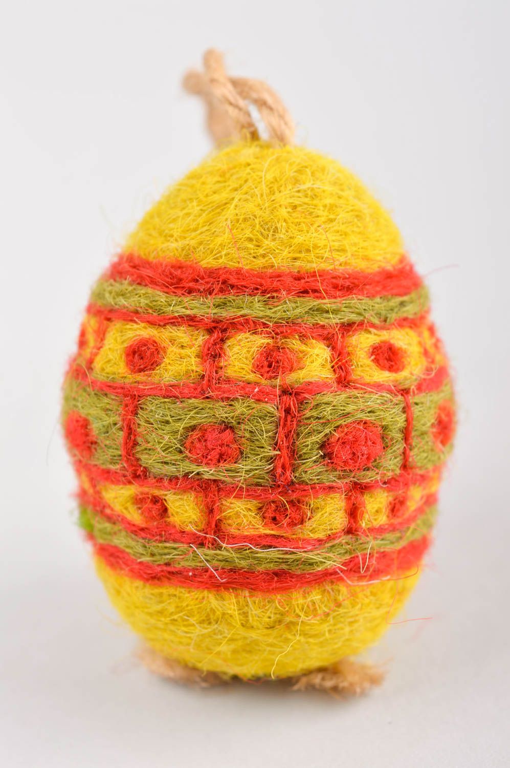 Валяная игрушка ручной работы декор на стену игрушка из шерсти Яркое яйцо фото 2