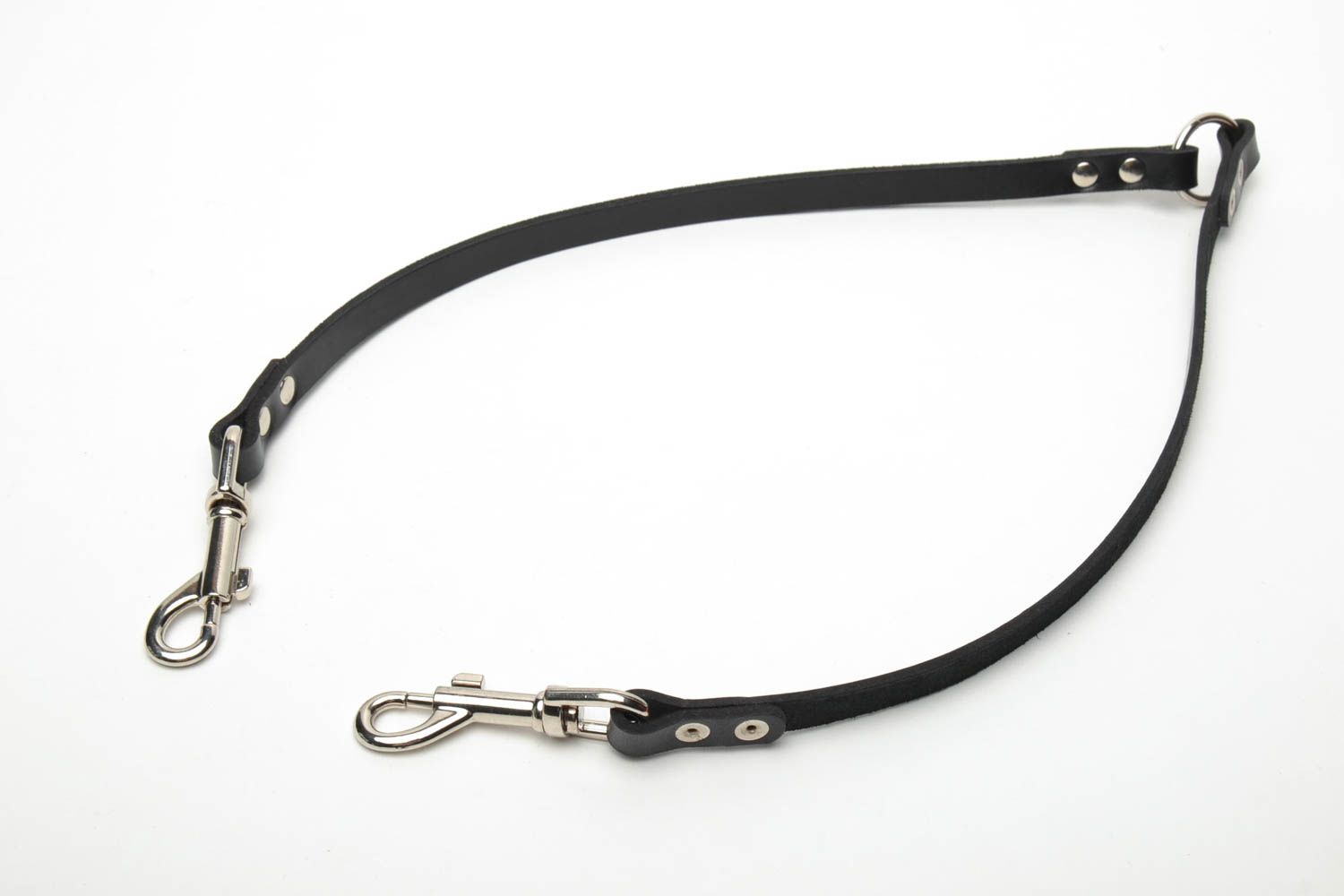 Two dogs leather lead photo 2