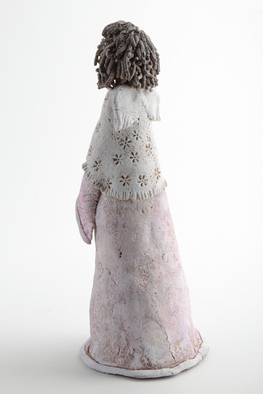Handgemachte bemalte Figurine aus Polymerton Engel der Erwartungsfreude für Frau foto 3