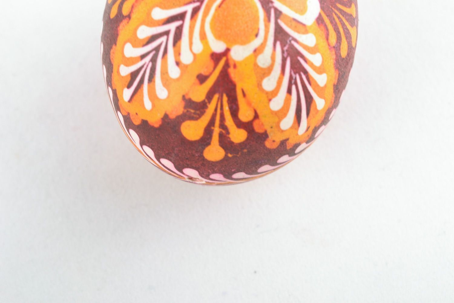 Beautiful Easter chicken egg painted using waxing technique photo 4