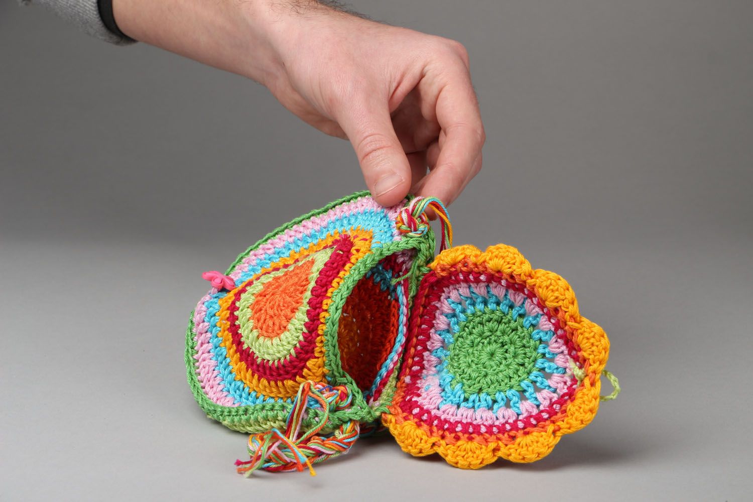 Round crocheted bag  photo 4