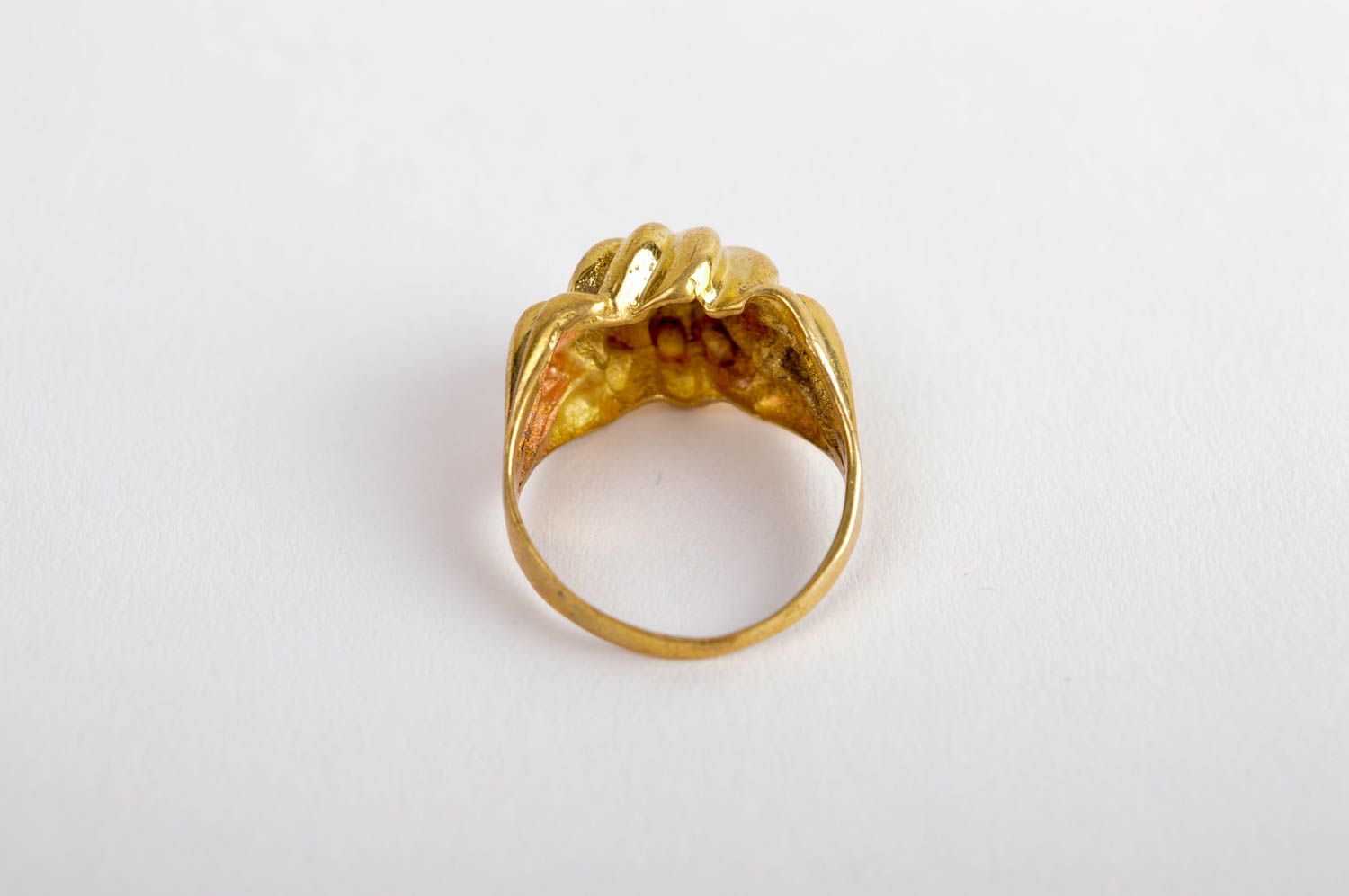 Unusual handmade metal ring stylish brass ring design accessories for girls photo 4
