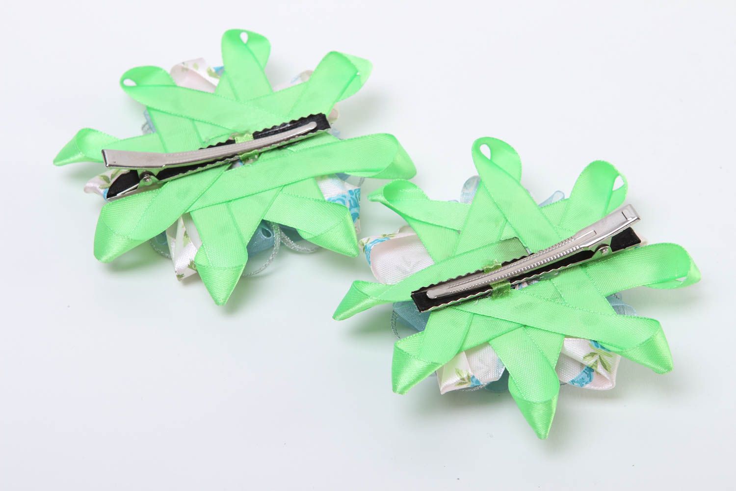 Handmade flower hair clips kanzashi flower handmade barrette gifts for her photo 4