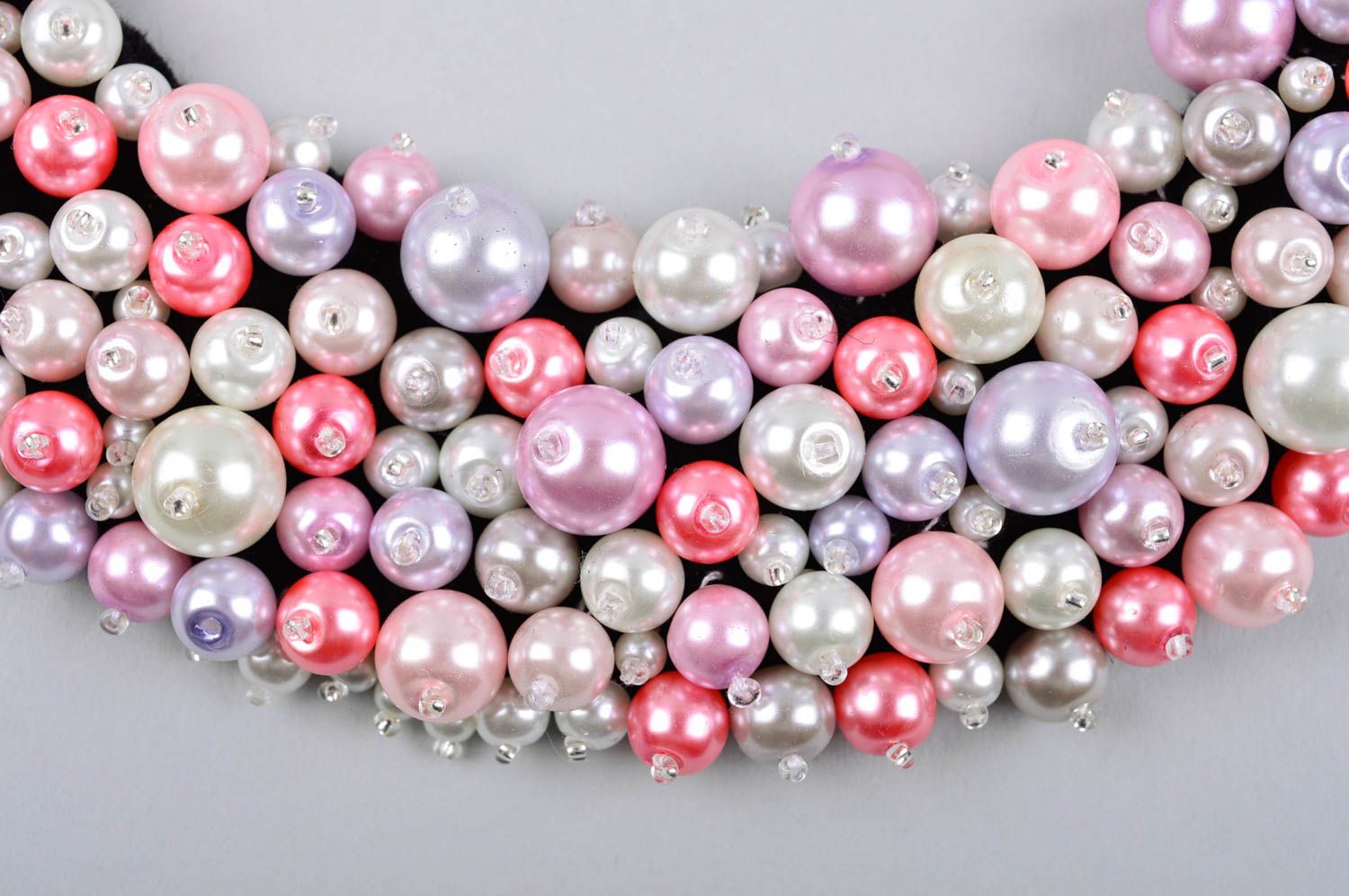 Collier fantaisie Bijou fait main perles de rocaille tendance Accessoire femme photo 4