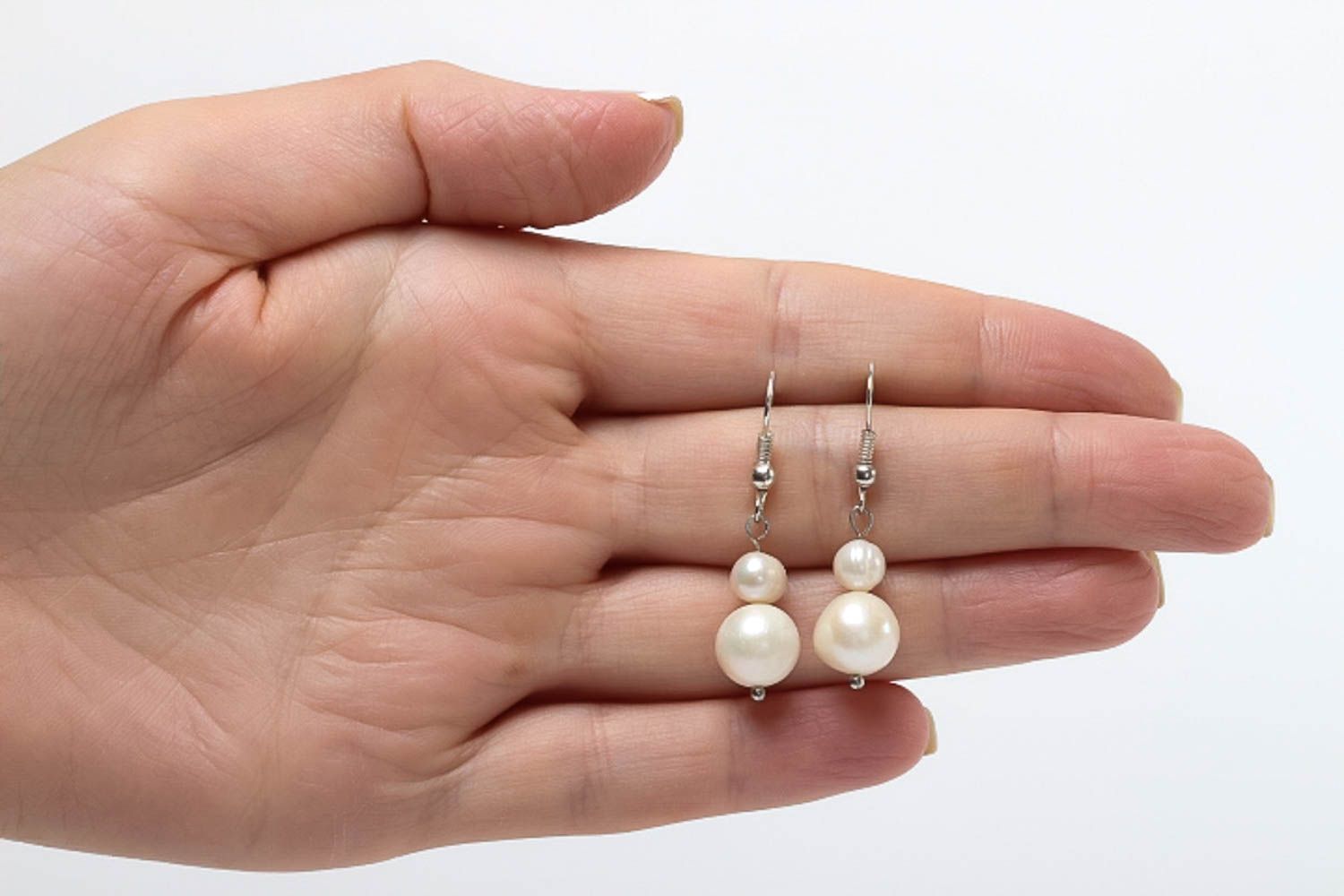 Boucles d'oreilles pendantes Bijou fait main perles naturelles Cadeau femme photo 5