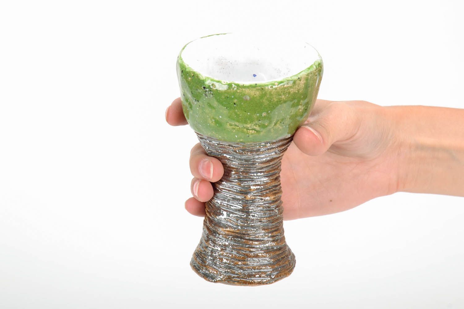 Taça de cerâmica brilhante feita à mão revestida com esmalte para beber foto 5