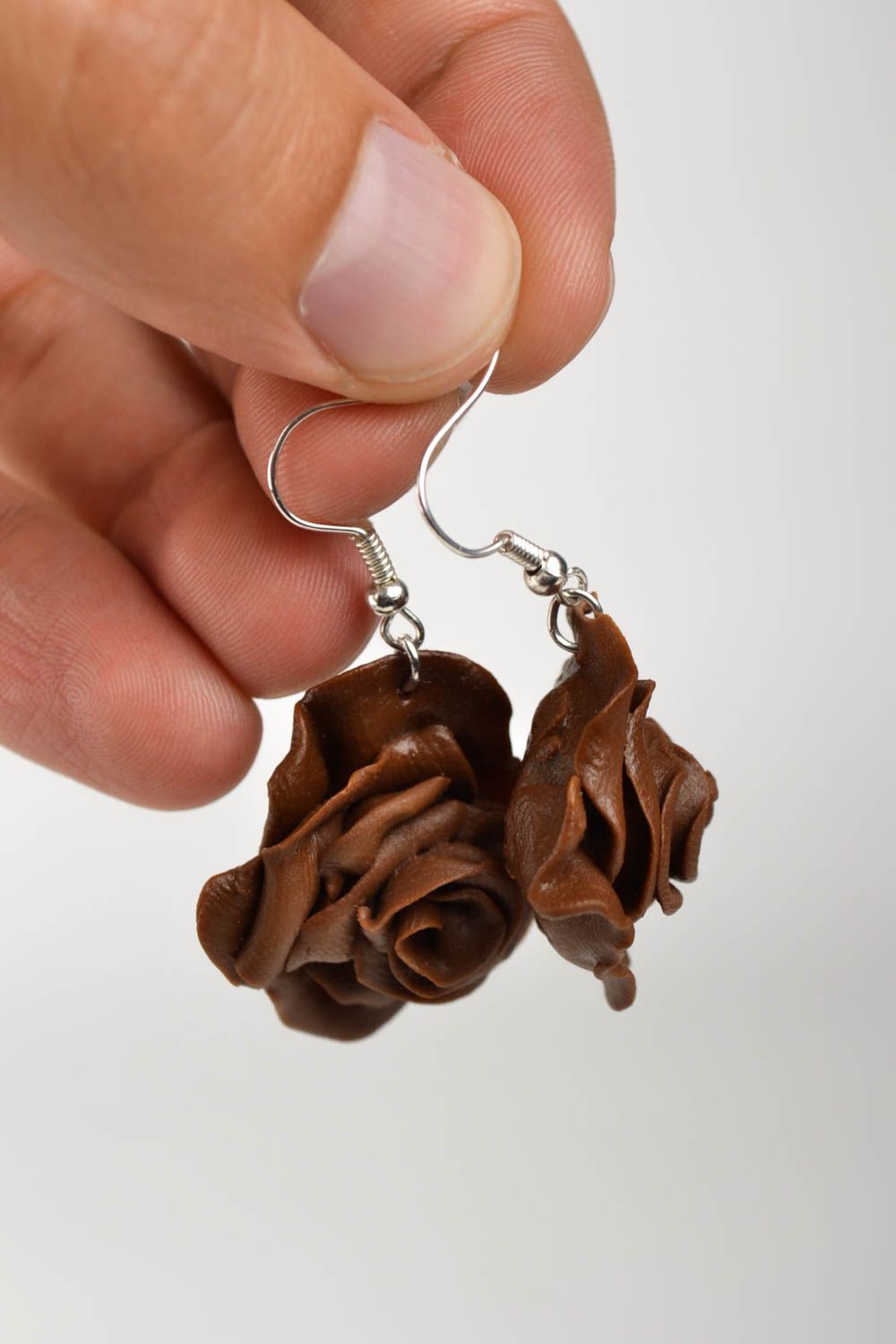 Ohrringe Rosen handgefertigt ausgefallener Ohrschmuck Polymer Clay Schmuck foto 5