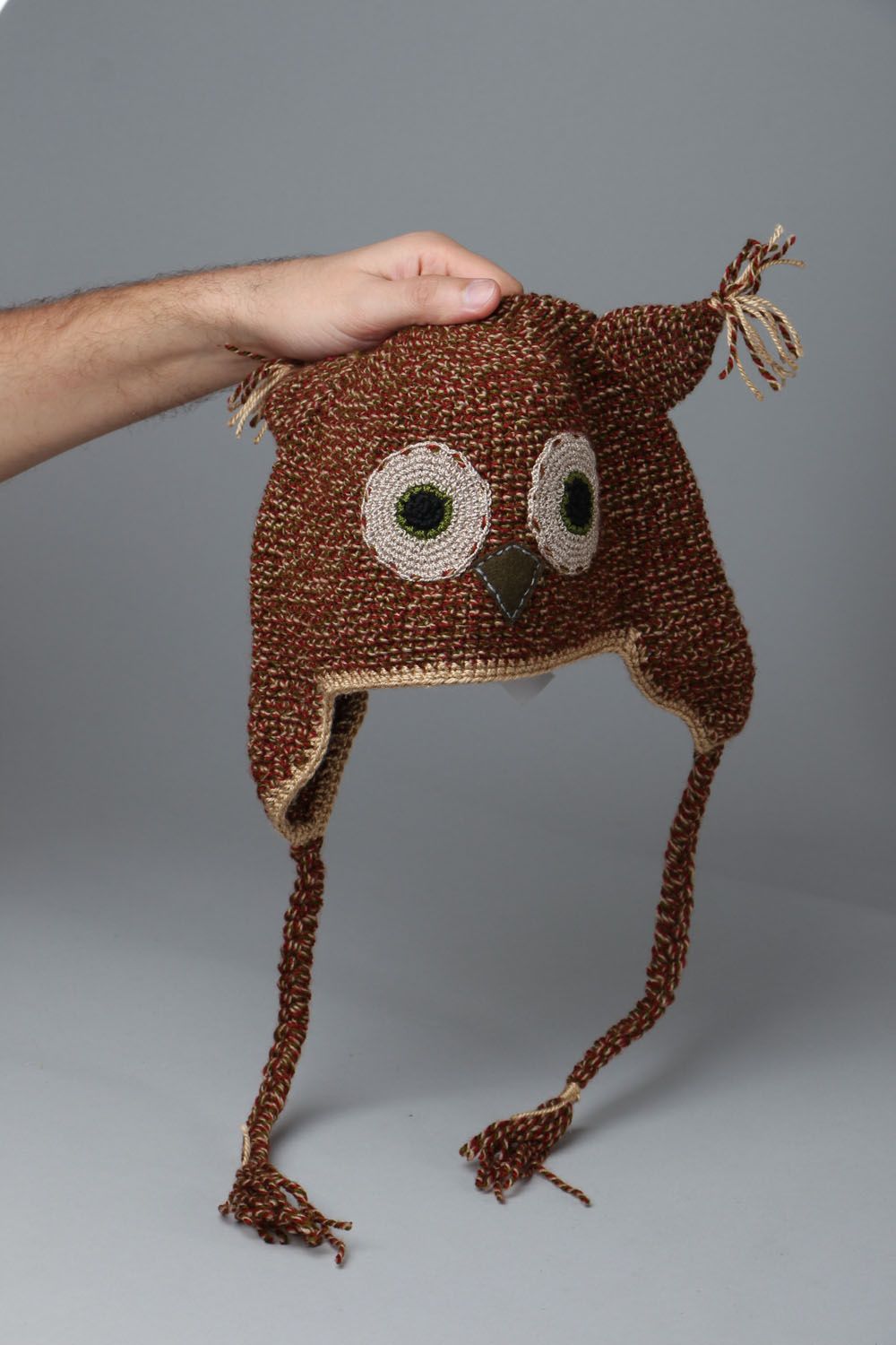 Crocheted hat Brown Owl photo 4