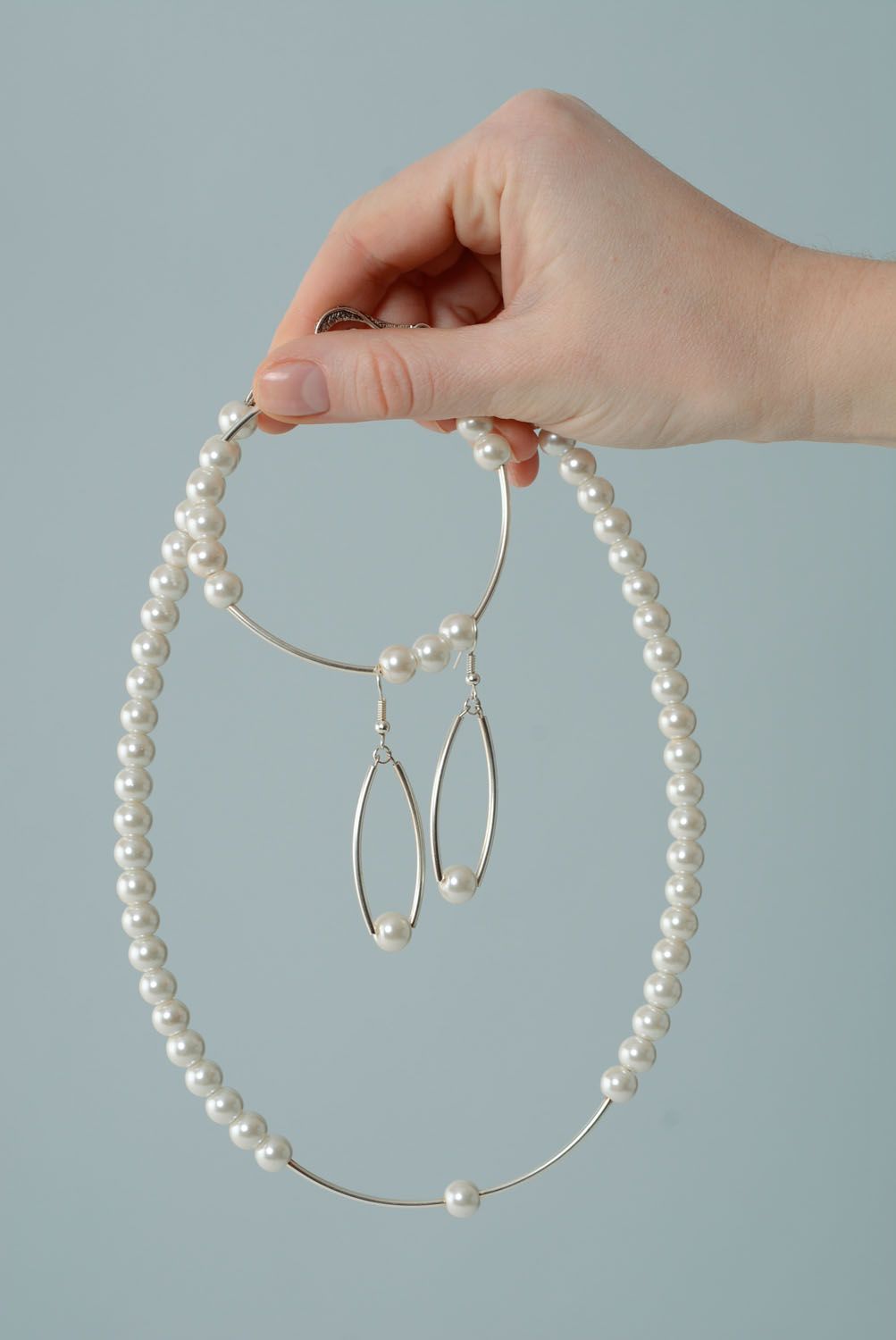 Homemade jewelry set Pearl photo 4